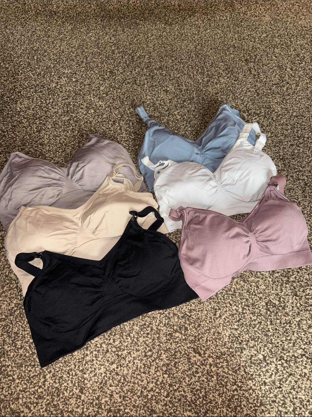 Wireless Nursing Bras — Black, Blush, Ivory, Light Blue, Mauve, Beige